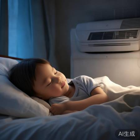 “美的空调低噪音，宝宝好睡眠”