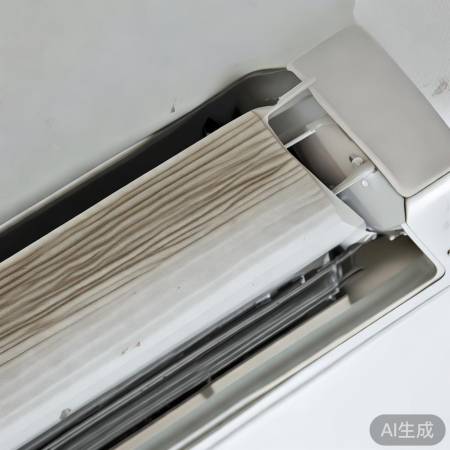 “空调滤网清理,制冷更高效”