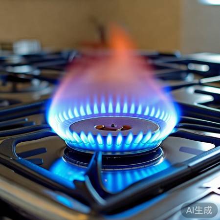 火焰忽大忽小，小孔堵塞