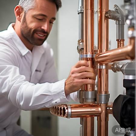 安装管道,略高热水流