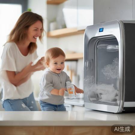 宝宝奶瓶变澡堂，笑翻妈妈