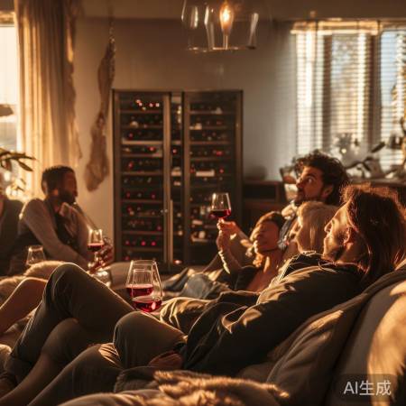 周末慵懒时光，红酒柜相伴