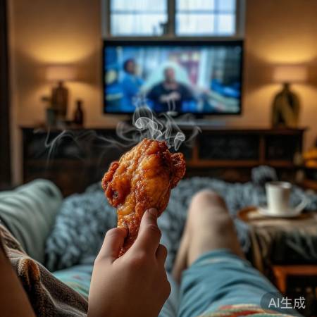 电视机前吃鸡腿，这样做真的好吗？