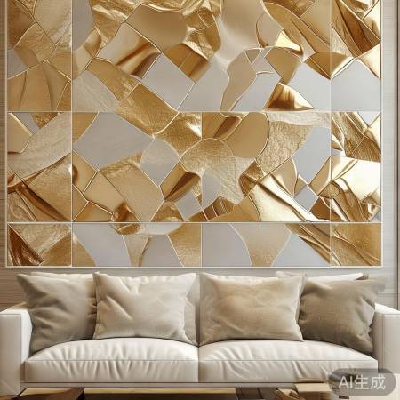 电视机背景墙装修新选择：石膏线瓷砖，时尚美观两不误