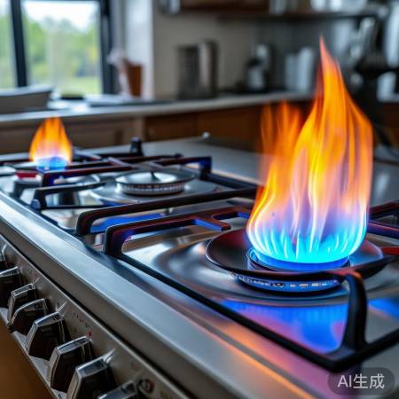 “观察燃气灶火焰大小判断火力”