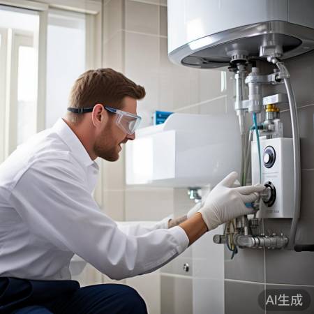 林内热水器安装完毕,无漏水。