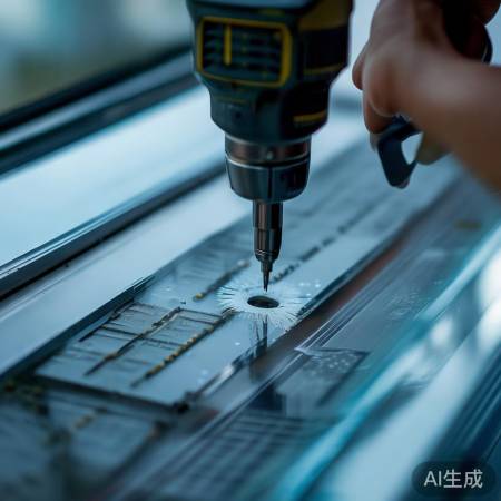 空调窗预留孔位钻孔