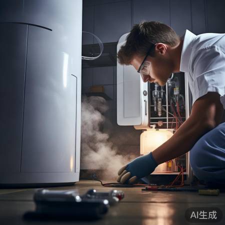 专业人员修热水器