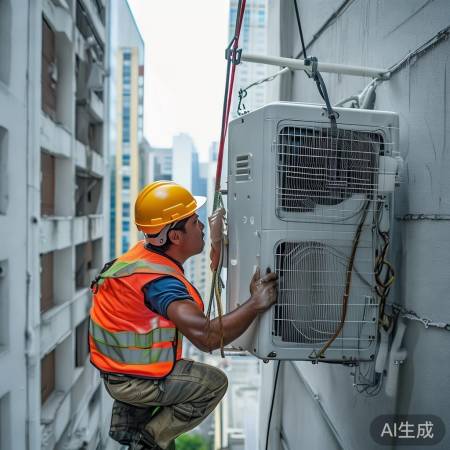 空调安装难度大,人工费高