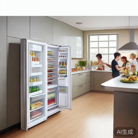 “东芝冰箱大容量，分区清晰易取