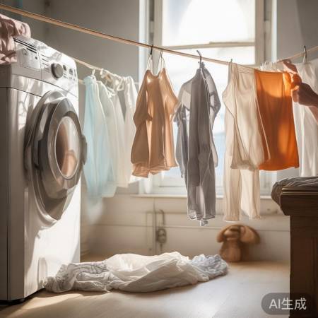 晾衣有讲究，翻面防变形。