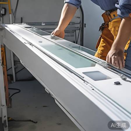 检查门板，玻璃安装到位