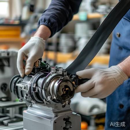 新皮带安装,紧绷固定电机。