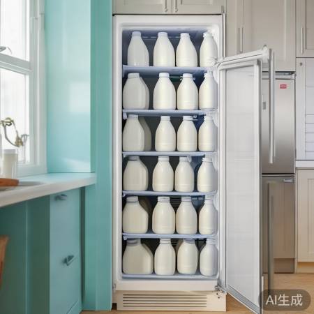 竖放牛奶瓶,省空间