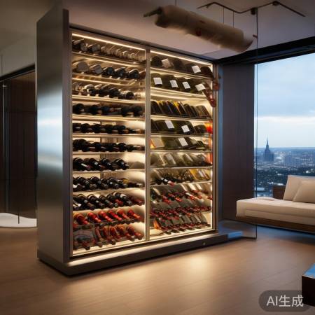 斜装酒柜增层次感