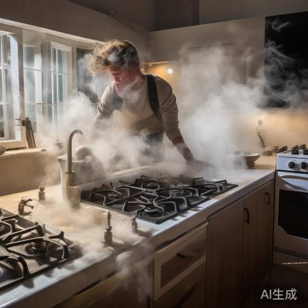 “燃气灶漏气，先关阀通风，勿动