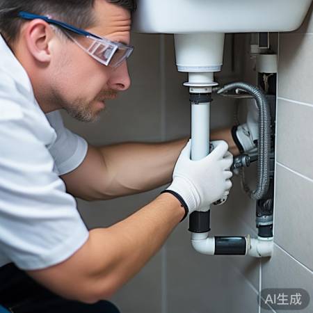 安装新排水管，固定到位