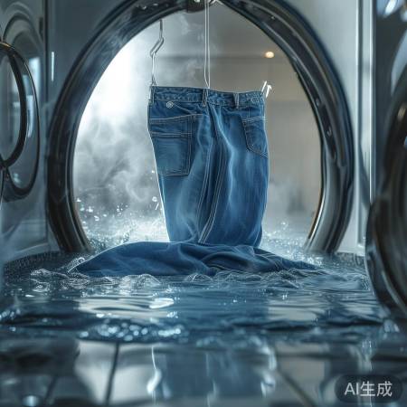 牛仔裤脱水:中低速5-10分钟