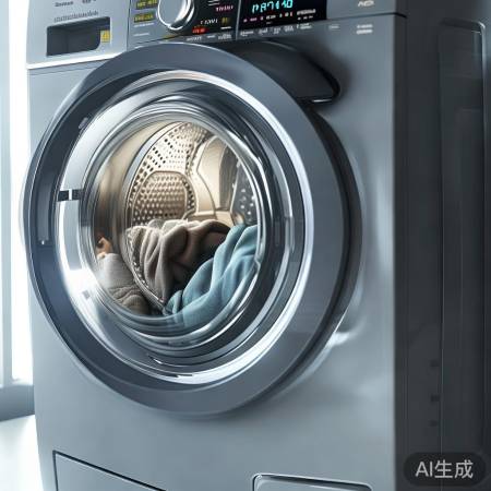 “高效滚筒洗衣,省电又高效”
