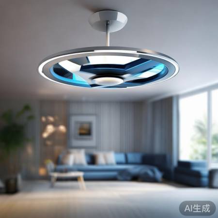 简约风扇，蓝线清新