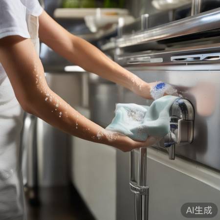 侧面接缝清洁，热水浸泡除污