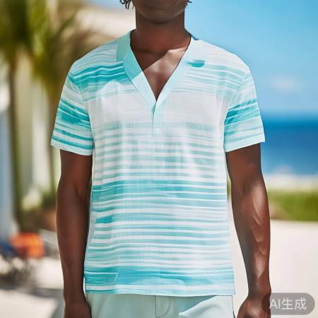 夏日条纹衬衫，层次感十足