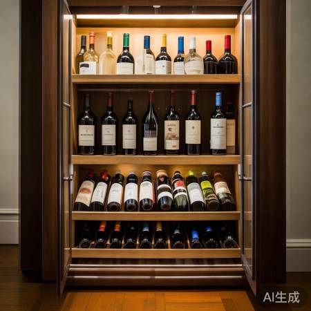 酒柜摆放，位置适中