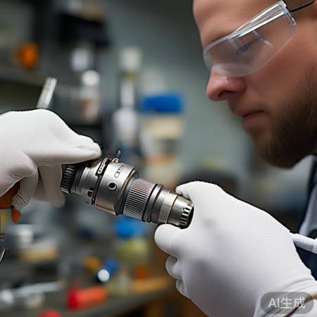 拆卸喷嘴，拧螺丝取下