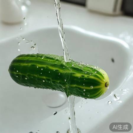 清洗黄瓜，焕然一新