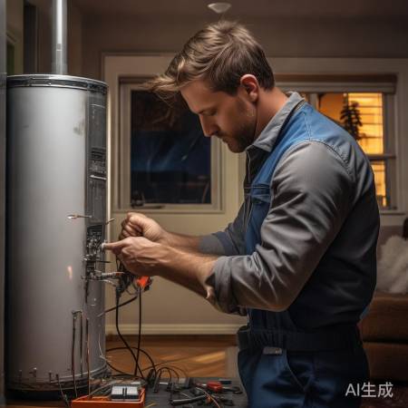 维修师傅快速修好热水器