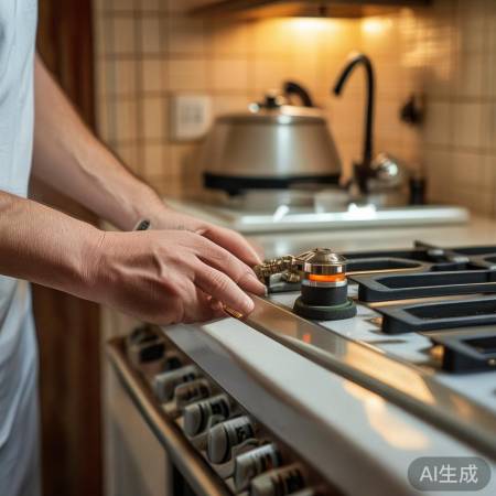 开启燃气阀,点燃热水器